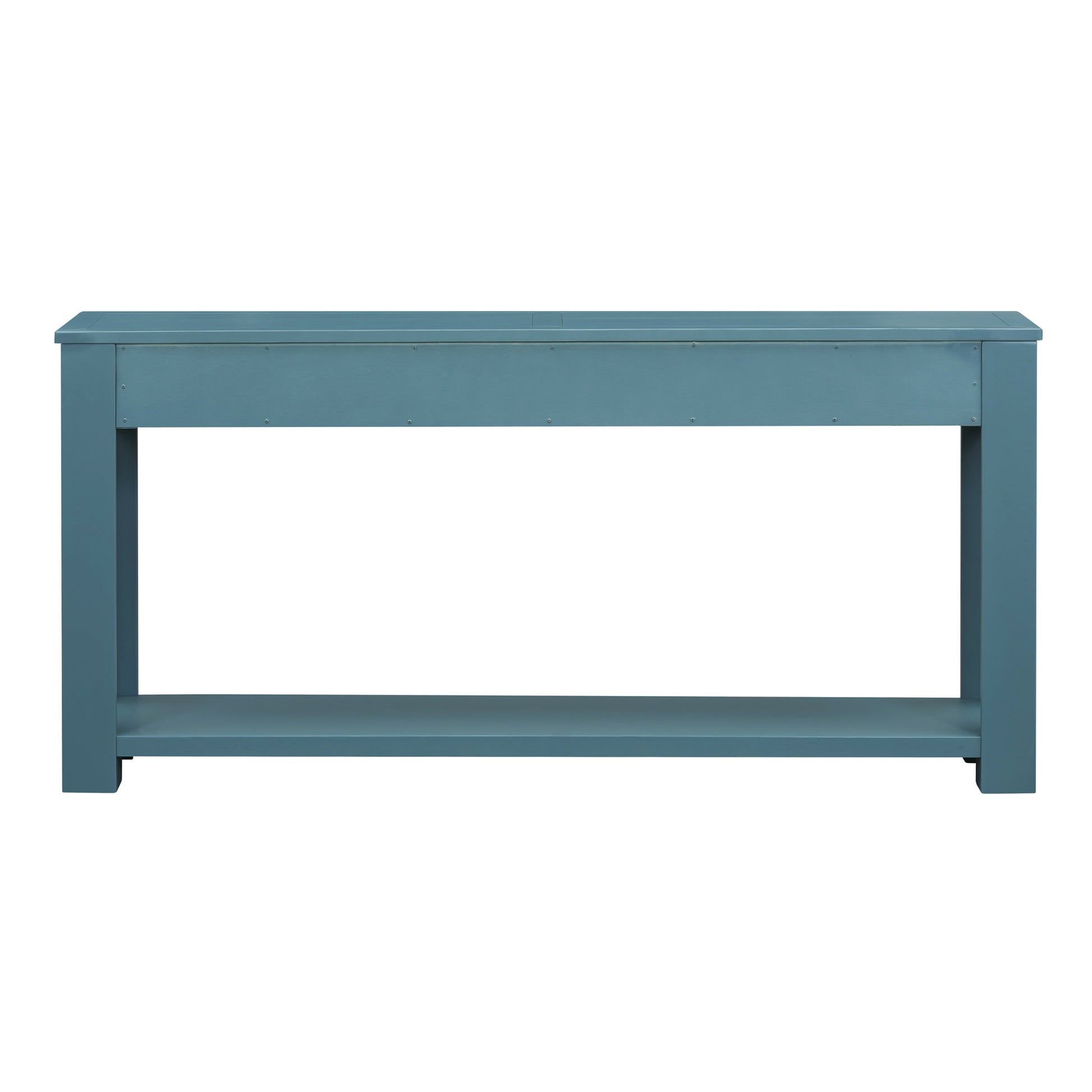 Console Table Sofa Table With Storage Drawers And Bottom Shelf For Entryway Hallway Dark Blue Dark Blue Solid Wood