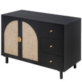 2 Door 3 Drawer Cabinet, Suitable For Bedroom, Living Room, Study Black Mdf