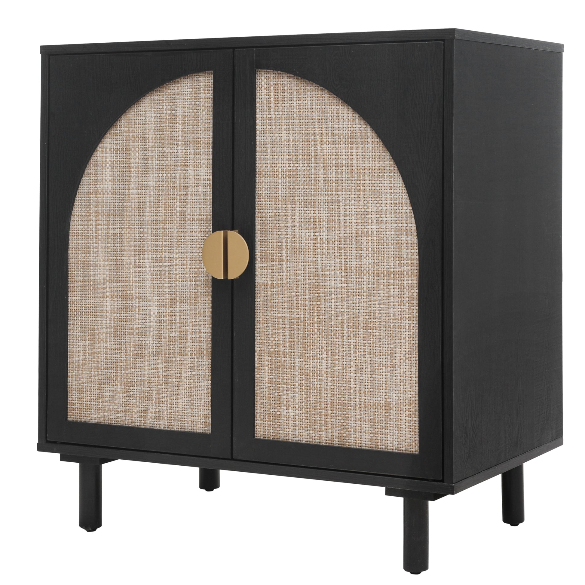 2 Door Cabinet, Suitable For Bedroom, Living Room, Study Black Mdf