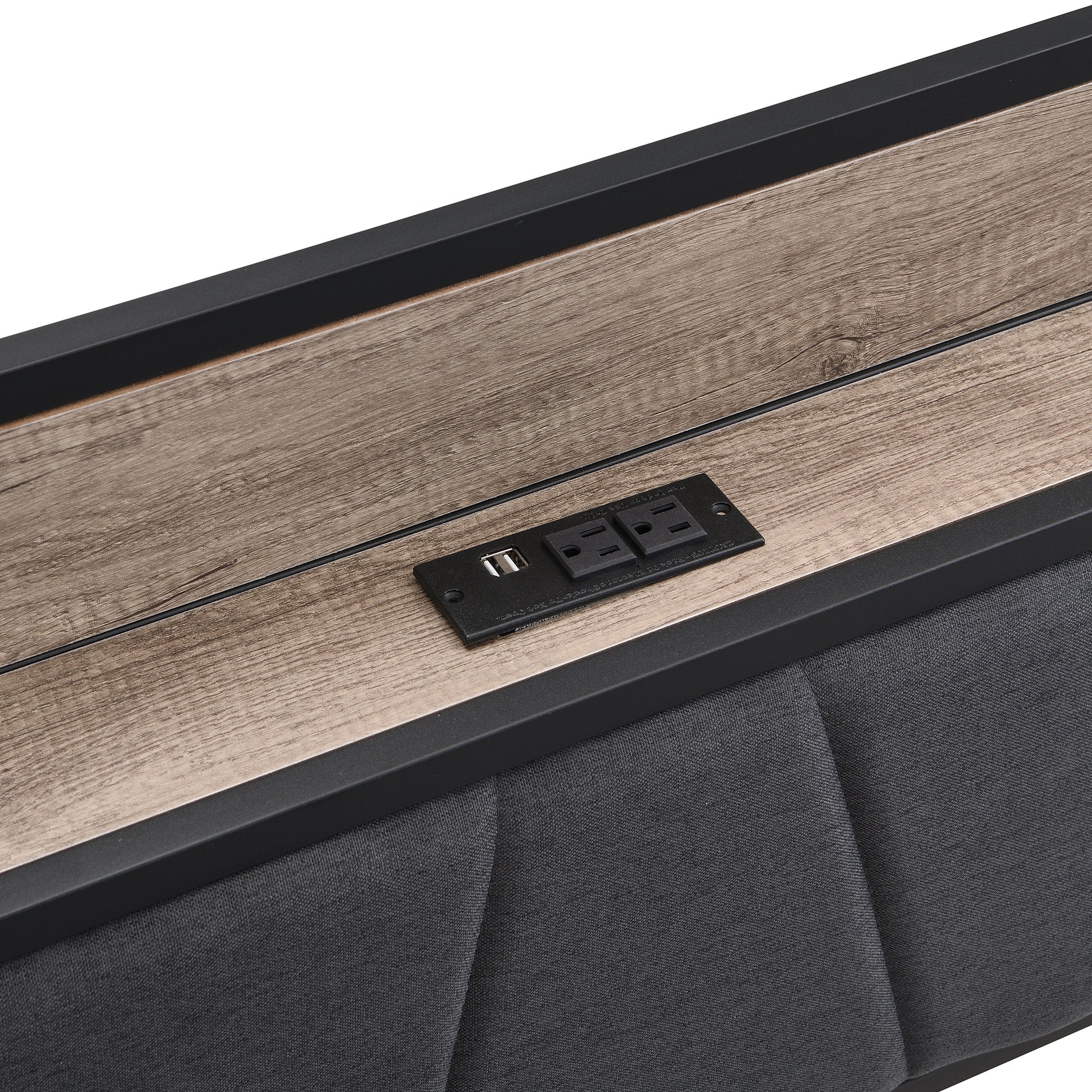 Queen Size Metal Platform Bed Frame With Upholstery Storage Function Headboardand Usb Liner And Footboard With Drawersno Box Spring Needed, Large Under Bed Storage, Easy Assemble Black Gray Mdf Metal