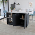 Kitchen Island Padua, Kitchen, Black Onyx Multicolor Particle Board Particle Board