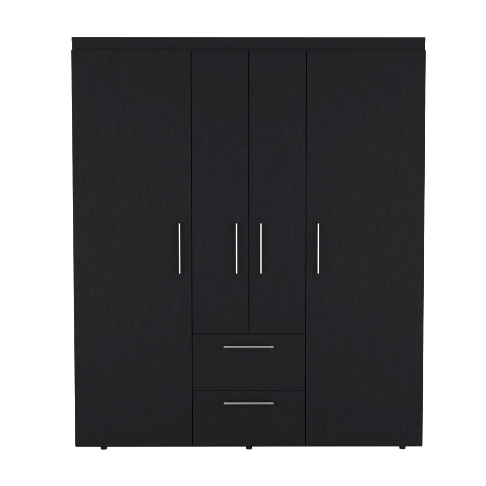 Armoire Elma, Bedroom, Black Black Particle Board Particle Board