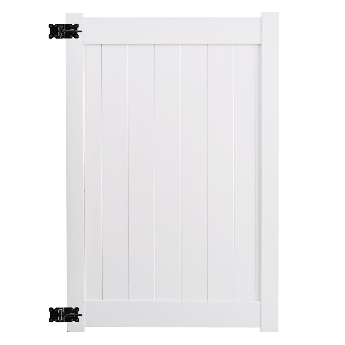 Fence Gate 4Ft Width Privacy Vinyl White White Vinyl