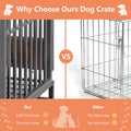 37In Heavy Duty Dog Crate, Furniture Style Dog Crate With Removable Trays And Wheels For High Anxiety Dogs Brown Abs Abs