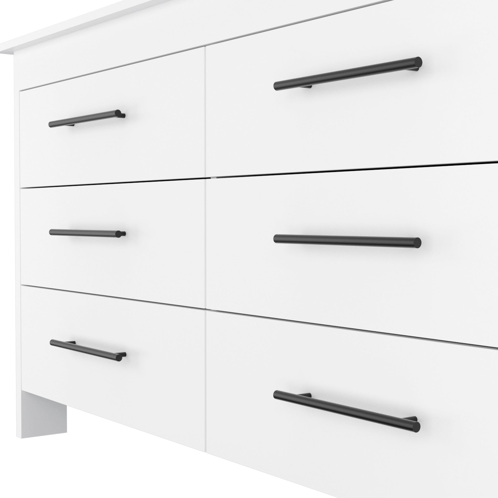 6 Drawer Double Dresser Wezz, Bedroom, White White Particle Board Particle Board