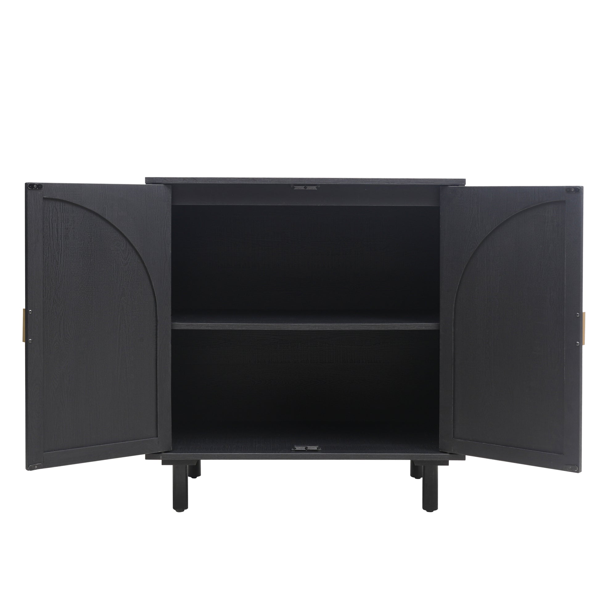 2 Door Cabinet, Suitable For Bedroom, Living Room, Study Black Mdf