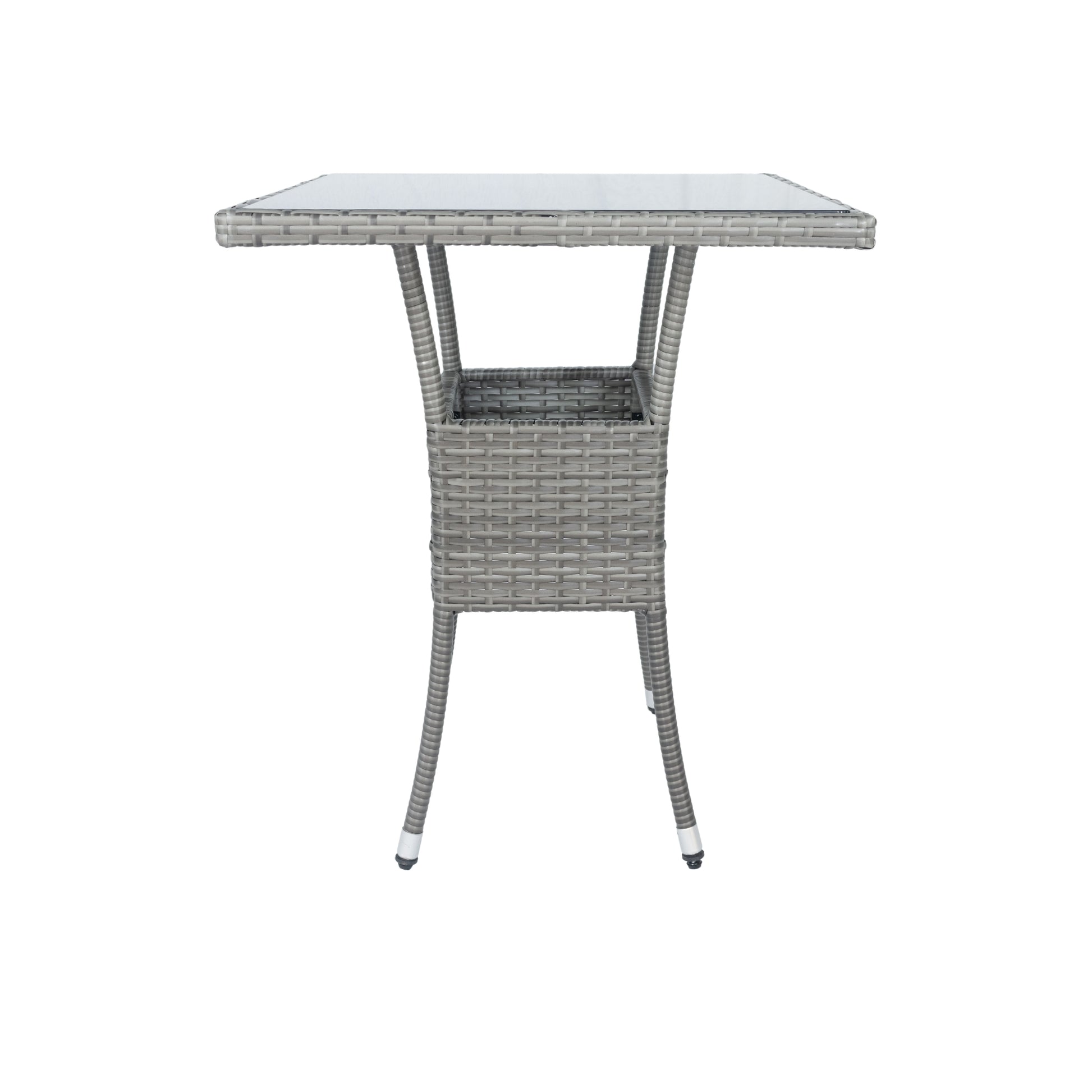 3 Piece Patio Wicker Conversation Set Grey Wicker White Cushion Yes Sectional Grey Rust Resistant Frame Mildew Resistant Cushion Garden & Outdoor Modern 2 Person Seating Group Fiber Foam Pads Rattan Metal