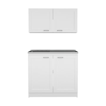 Cabinet Set Zeus, Garage, White White Particle Board Particle Board