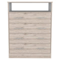 Four Drawer Dresser Wuju, Bedroom, Light Gray White Light Gray Particle Board Particle Board