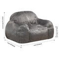 Bean Bag Chair Lazy Long Hair Sofa Bean Bag Chair Adult, Teen High Density Foam Filled Modern Focus Chair Comfortable Living Room, Bedroom Chair Grey Faux Fur