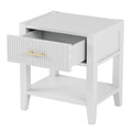 Wooden Nightstand With A Drawer And An Open Storage, End Table For Bedroom, White White Particle Board