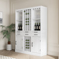 3.brown walnut color modular wine bar cabinet Buffet white-mdf