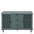 2 Door 3 Drawer Cabinet, American Furniture, Suitable For Bedroom, Living Room, Study Dark Green Particle Board