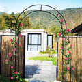 Metal Garden Arch W55'' X H94.5'' Garden Arbor Trellis Climbing Plants Support Rose Arch Outdoor Arch Black Black Iron