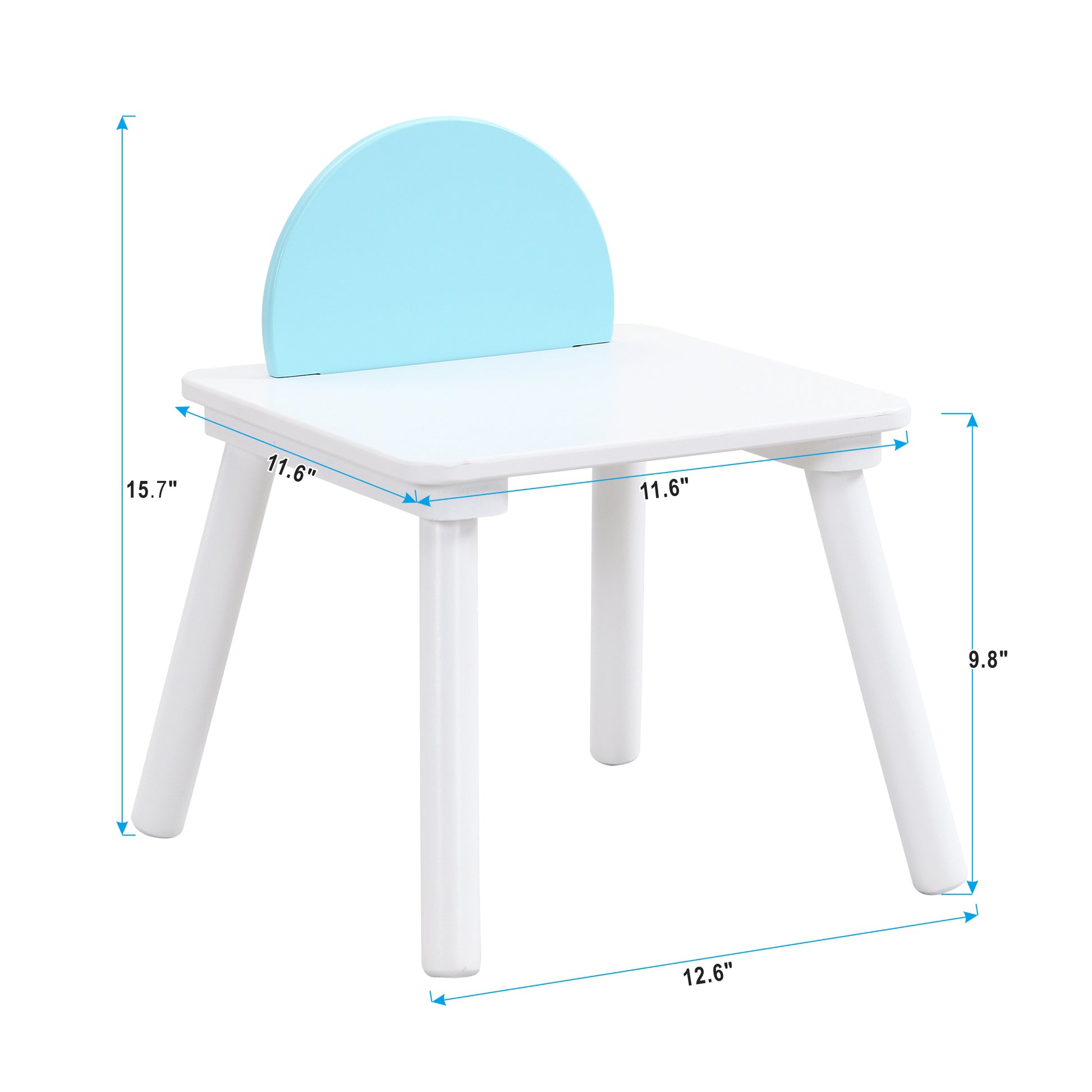 Children'S Panel Table With 4 Chairs White Mdf