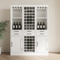 Brown Walnut Color Modular 24 Wine Bar Cabinet Buffet Cabinet White Mdf