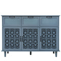 3 Door 3 Drawer Cabinet, American Furniture, Suitable For Bedroom, Living Room, Study Blue Particle Board