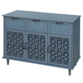 3 Door 3 Drawer Cabinet, American Furniture, Suitable For Bedroom, Living Room, Study Blue Particle Board