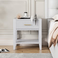 Wooden Nightstand With A Drawer And An Open Storage, End Table For Bedroom, White White Particle Board