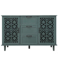 2 Door 3 Drawer Cabinet, American Furniture, Suitable For Bedroom, Living Room, Study Dark Green Particle Board