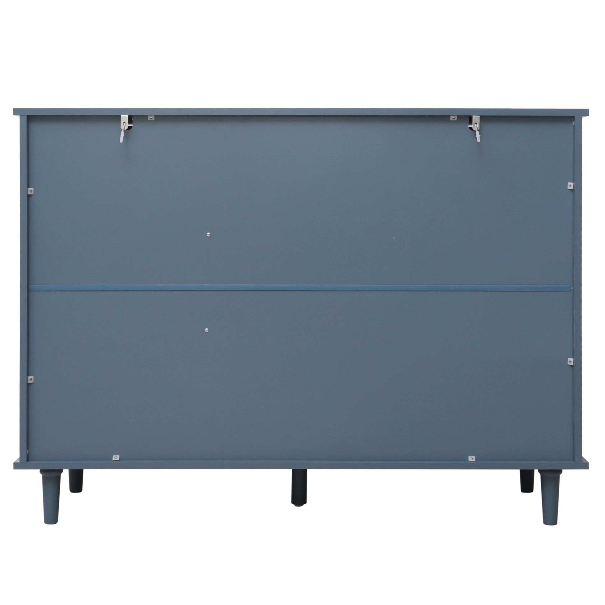 3 Door 3 Drawer Cabinet, American Furniture, Suitable For Bedroom, Living Room, Study Blue Particle Board