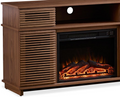 W9990 1The Whole Cabinet Is Made Of Walnut Solid Wood Board, The Middle Layer Board On Both Sides Of The Cabinet Can Be Adjusted, And The Furnace Is Embedded In The Middle Grid With The Remote Control Walnut Metal & Wood