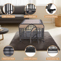 37In Heavy Duty Dog Crate, Furniture Style Dog Crate With Removable Trays And Wheels For High Anxiety Dogs Grey Abs Abs