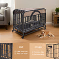 37In Heavy Duty Dog Crate, Furniture Style Dog Crate With Removable Trays And Wheels For High Anxiety Dogs Grey Abs Abs