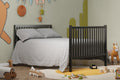 5 In 1 Convertible Crib, Converts From Baby Crib To Toddler Bed, Fits Standard Full Size Crib Mattress ,Easy To Assemble 53*29*9 Inches Storm Grey Steel Gray Classic Pine Wood