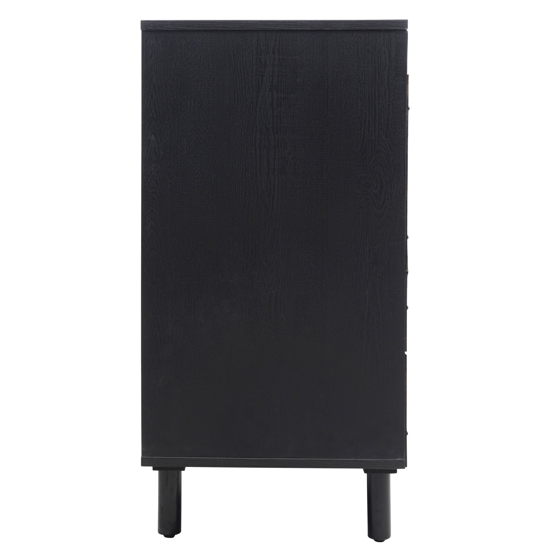 4 Door Cabinet, Suitable For Bedroom, Living Room, Study Black Mdf