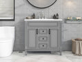 36'' Bathroom Vanity With Top Sink, Modern Bathroom Storage Cabinet With 2 Soft Closing Doors And 2 Drawers, Single Sink Bathroom Vanity Grey Bathroom Mdf