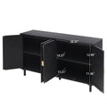 4 Door Cabinet, Suitable For Bedroom, Living Room, Study Black Mdf