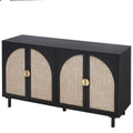 4 Door Cabinet, Suitable For Bedroom, Living Room, Study Black Mdf