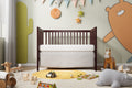 5 In 1 Convertible Crib, Converts From Baby Crib To Toddler Bed, Fits Standard Full Size Crib Mattress ,Easy To Assemble 53*29*9 Inches Espresso Espresso Classic Pine Wood