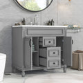 36'' Bathroom Vanity With Top Sink, Modern Bathroom Storage Cabinet With 2 Soft Closing Doors And 2 Drawers, Single Sink Bathroom Vanity Grey Bathroom Mdf