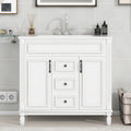 36'' Bathroom Vanity With Top Sink, Modern Bathroom Storage Cabinet With 2 Soft Closing Doors And 2 Drawers, Single Sink Bathroom Vanity White Mdf