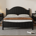 Traditional Concise Style Black Solid Wood Platform Bed, No Need Box Spring, Full Black Wood