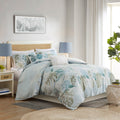 5 Piece Cotton Duvet Cover Set With Throw Pillow Blue Cotton