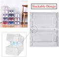 Foldable Shoe Box Stackable Clear Shoe Storage Box Storage Bins Shoe Container Organizer 8 Pack White White Abs