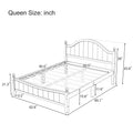 Traditional Concise Style Black Solid Wood Platform Bed, No Need Box Spring, Queen Black Wood