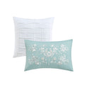 5 Piece Cotton Floral Comforter Set With Throw Pillows Teal Cotton