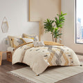 3 Piece Cotton Comforter Set Yellow Cotton