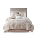 8 Piece Comforter Set Blush Polyester