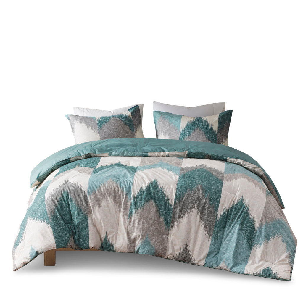 3 Piece Comforter Mini Set Aqua Polyester