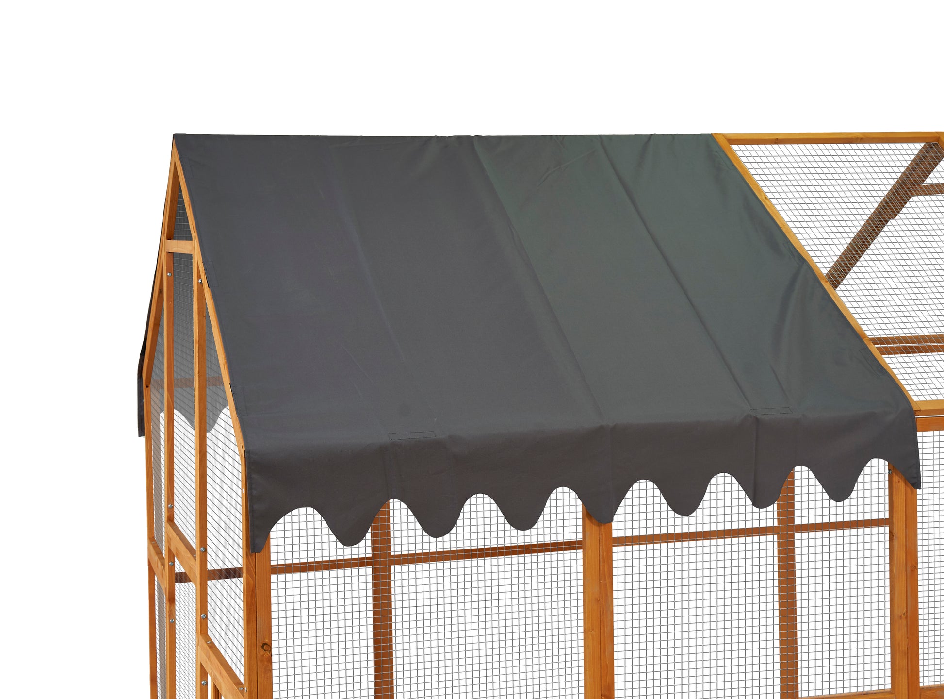 Outdoor Chicken Coop Enclosures 110" Large Kitten Playpen,Upgrade Waterproof Cover Brown Metal & Wood