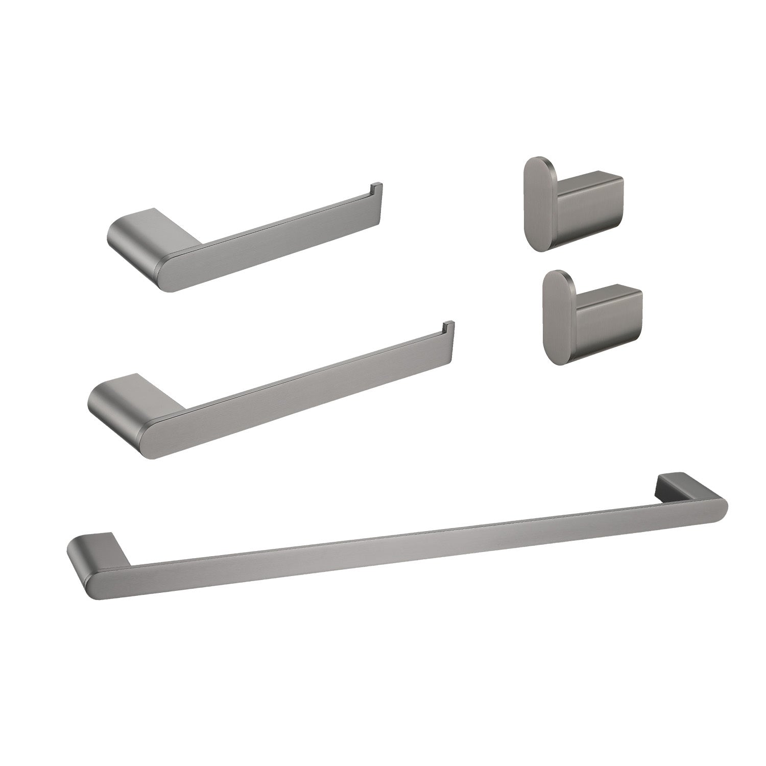 5 Piece Bathroom Hardware Set gunmetal-stainless steel