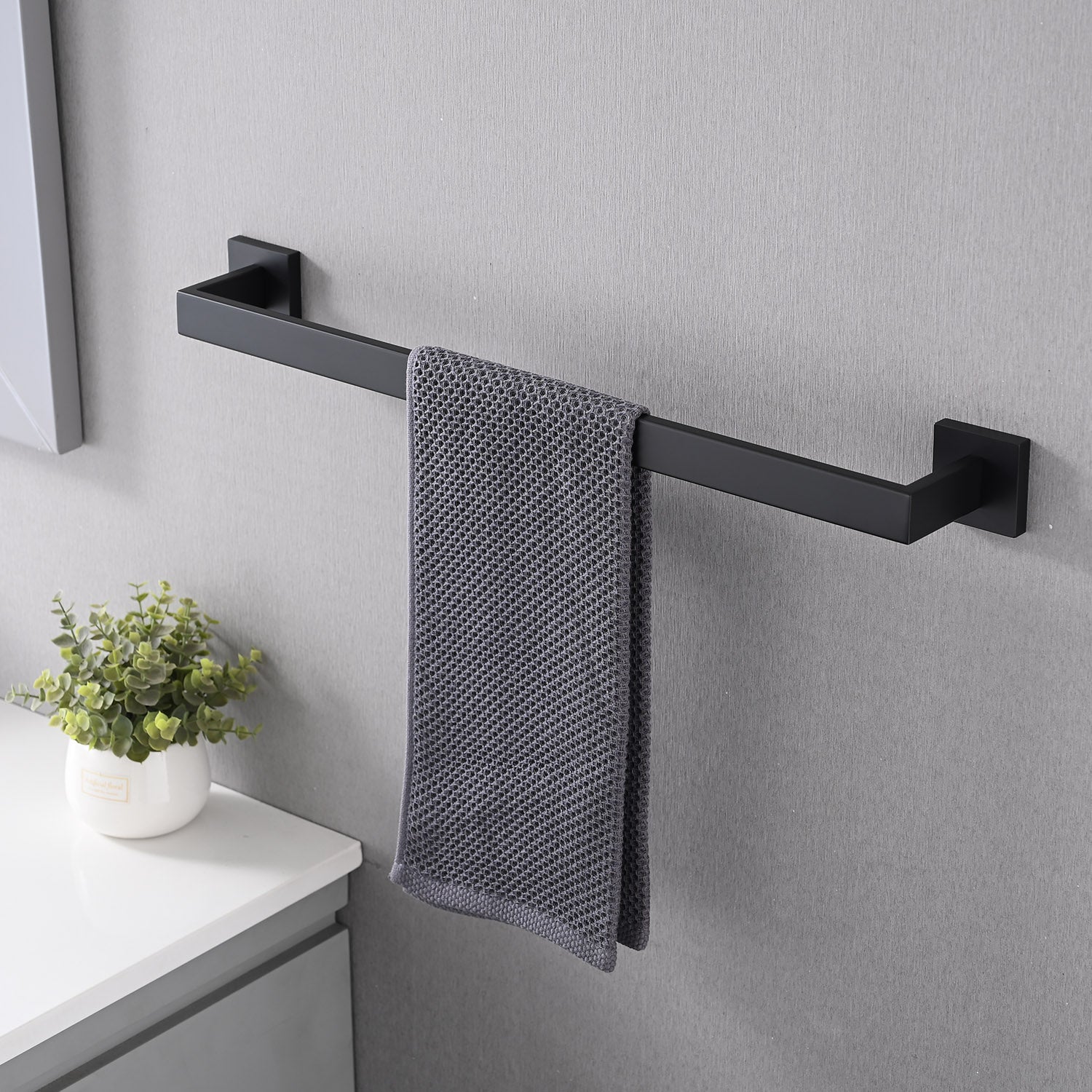 4 Piece Bathroom Hardware Set Matte Black Stainless Steel