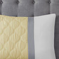 8 Piece Comforter Set Yellow Polyester