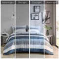 Comforter Set With Bed Sheets Blue Grey Polyester