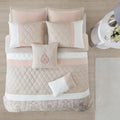 8 Piece Comforter Set Blush Polyester